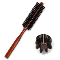 Mozeat Lens small boar bristle brush with round wood handle ideal for on the go styling