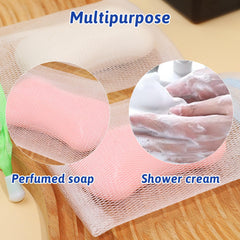 Mozeat Lens soap bag with drawstring keeps soap secure during showers.