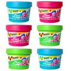 Mr. Bubble Soapy Bath Dough color swatches show fruity scents for playful bath time.