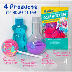 Mr Bubble Sweet Treats Gummy Bear Bubble Bath produces long-lasting foam for bubbly fun.