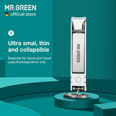 MR.GREEN collapsible nail clippers folded for compact storage.