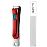 MR.GREEN nail clippers curved blades close-up for precise trimming of thick nails.