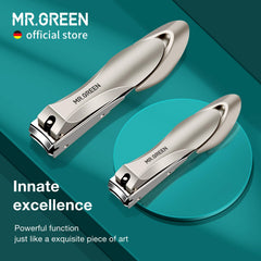 MR.GREEN nail clippers sliding slot cover aids easy cleanup.