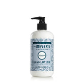 Mrs. Meyer’s Snowdrop hand lotion bottle provides non-greasy moisture after washing