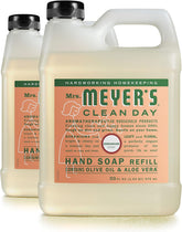 Mrs. Meyer's Clean Day Geranium hand soap refill bottles for easy, long-lasting cleansing.