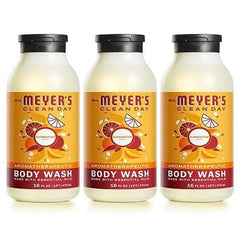 Mrs. Meyer's Clean Day Clementine body wash bottle with refreshing citrus scent for daily cleansing.