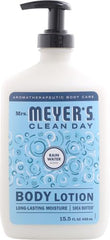 Mrs. Meyer's Clean Day Rain Water label close-up highlighting garden-inspired scent.