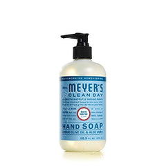 Mrs. Meyer's Clean Day Rain Water hand soap bottle offers a clean airy scent for a fresh wash