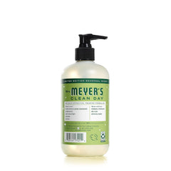 Mrs. Meyer’s Iowa Pine hand soap ingredients emphasize olive oil and aloe for gentle cleansing.