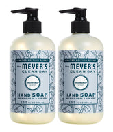 Mrs. Meyer's Snow Drop liquid hand soap bottle front, seasonal freshness for kitchen and bath.