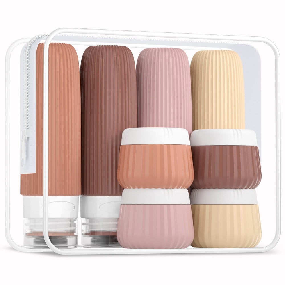 Mrsdry travel bottles 3oz set with leak-proof squeeze tubes for mess-free packing