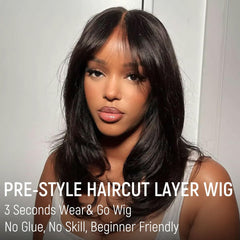 mscoco Wear and Go Glueless Wigs pre-cut cap offers quick, beginner-friendly installation.