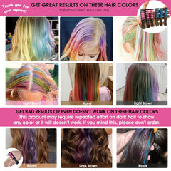 MSDADA hair chalk comb demonstrates quick color streaks for parties