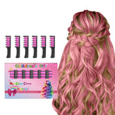 MSDADA hair chalk comb pink demonstrates quick, vibrant color for playful styles