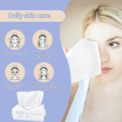 MSOEUESO cotton facial tissues close-up highlights soft, lint-free texture ideal for sensitive skin