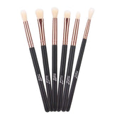 MSQ Eye Brush Set rose gold kit with slender wood handles for precise eye makeup application