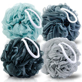 MTDLYICE loofah sponge XXL 100g in blue-gray enhances gentle exfoliation during showers