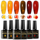 MTSSII Jelly Crystal Gel Nail Polish Amber Glassy Finish for a sophisticated translucent manicure