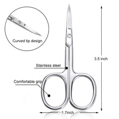 Mudder curved scissors closeup blade highlights sharp curved tip for precise trimming.