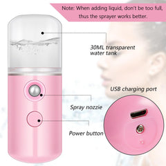 Mudder nano facial mister pink front travel-friendly skin hydration