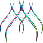 Mudder rainbow cuticle nippers pack with pointed blades for precise trimming