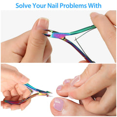 Mudder rainbow cuticle nippers with protective cap for safe storage