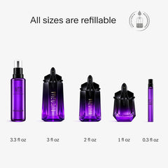 Mugler Alien Extraintense spray-application image demonstrates airy mist for easy layering.