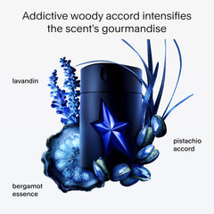 Mugler Amen Stellar ingredients pistachio shot signals nutty sweetness and bergamot freshness
