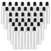 MUKLEI 40-pack 8oz bottles with disc top cap, travel-ready and reusable.