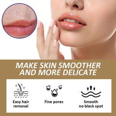 MULPG application areas image shows face, upper lip and chin ready for depilation.