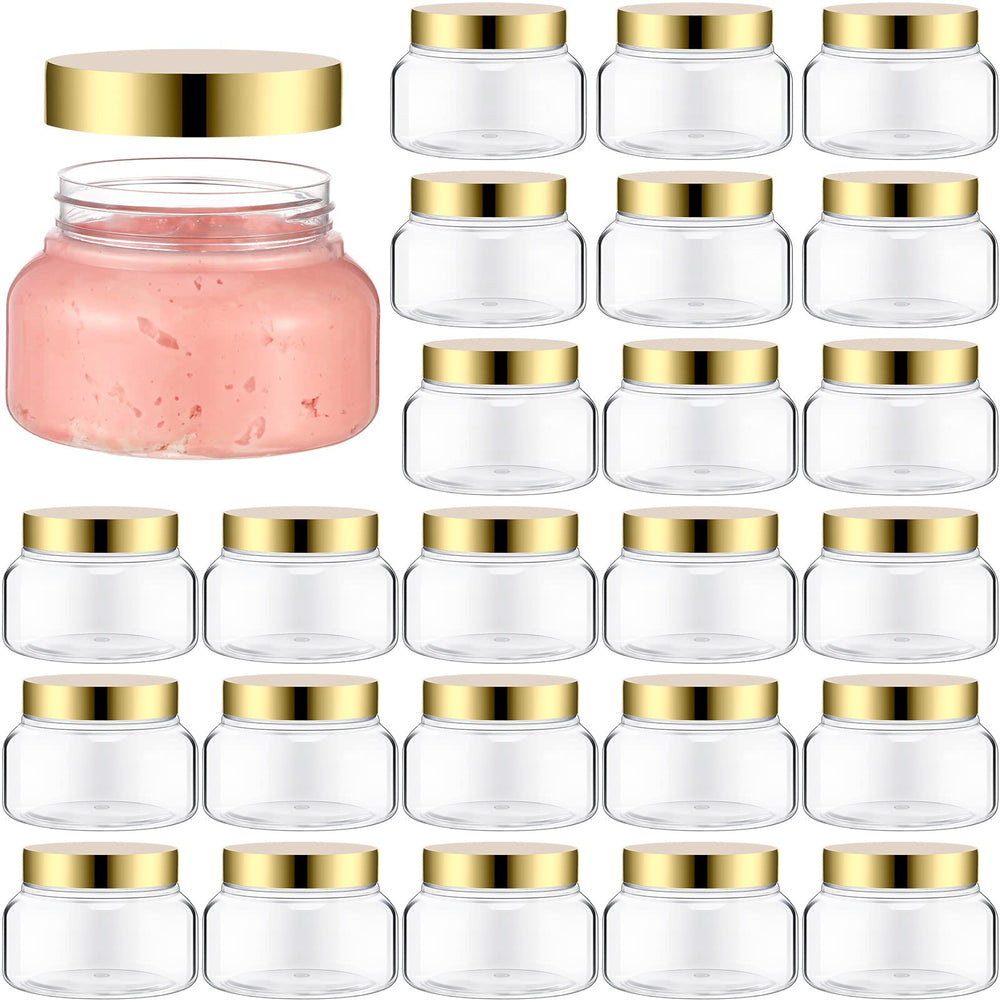 Mumufy clear plastic jar with lid—8oz, easy to store creams on the go.