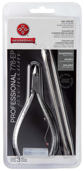 Mundial Nail Care cuticle nipper closeup enables precise trimming.