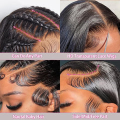 MUNONG pre-plucked straight wig offers easy parting and ready-to-style convenience.