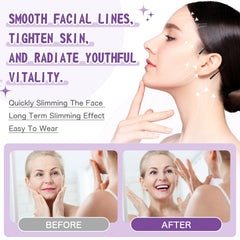 MUOCOBU face and neck tape being applied for instant lifting and contouring.
