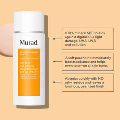 Murad City Skin sunscreen application swirl demonstrates smooth texture suitable for face.