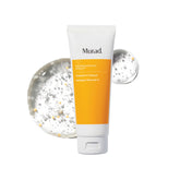 Murad Essential-C facial cleanser bottle on counter offers quick morning refresh.