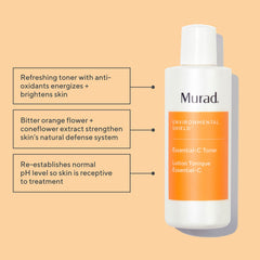 Murad Essential-C Toner application on cotton pad for refreshing skincare routine