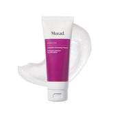 Murad AHA/BHA Exfoliating Cleanser bottle closeup showing creamy formula for gentle polishing.