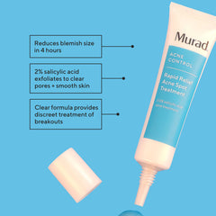 Murad Rapid Relief gel texture applied to a pimple for redness reduction