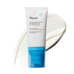Murad Superactive mattifying oil and pore-control bottle delivers shine-free hydration.