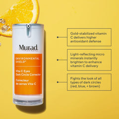 Murad Vita-C Eyes gold-stabilized vitamin C suggests antioxidant protection for the eye area.