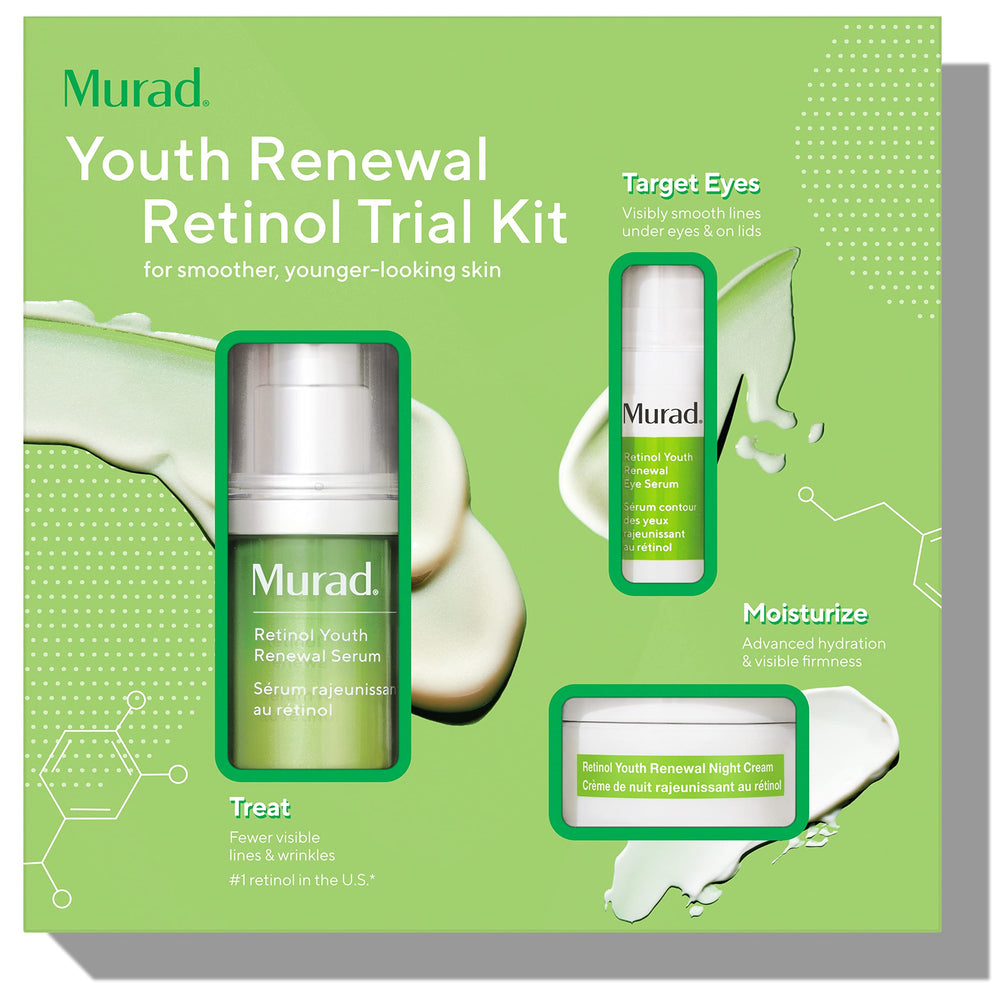 Murad Youth Renewal Serum for face bottle promotes smoothing and firming skin.