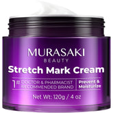 Murasaki Beauty stretch-mark-cream-pregnancy-bottle shows nourishing skincare for pregnancy.