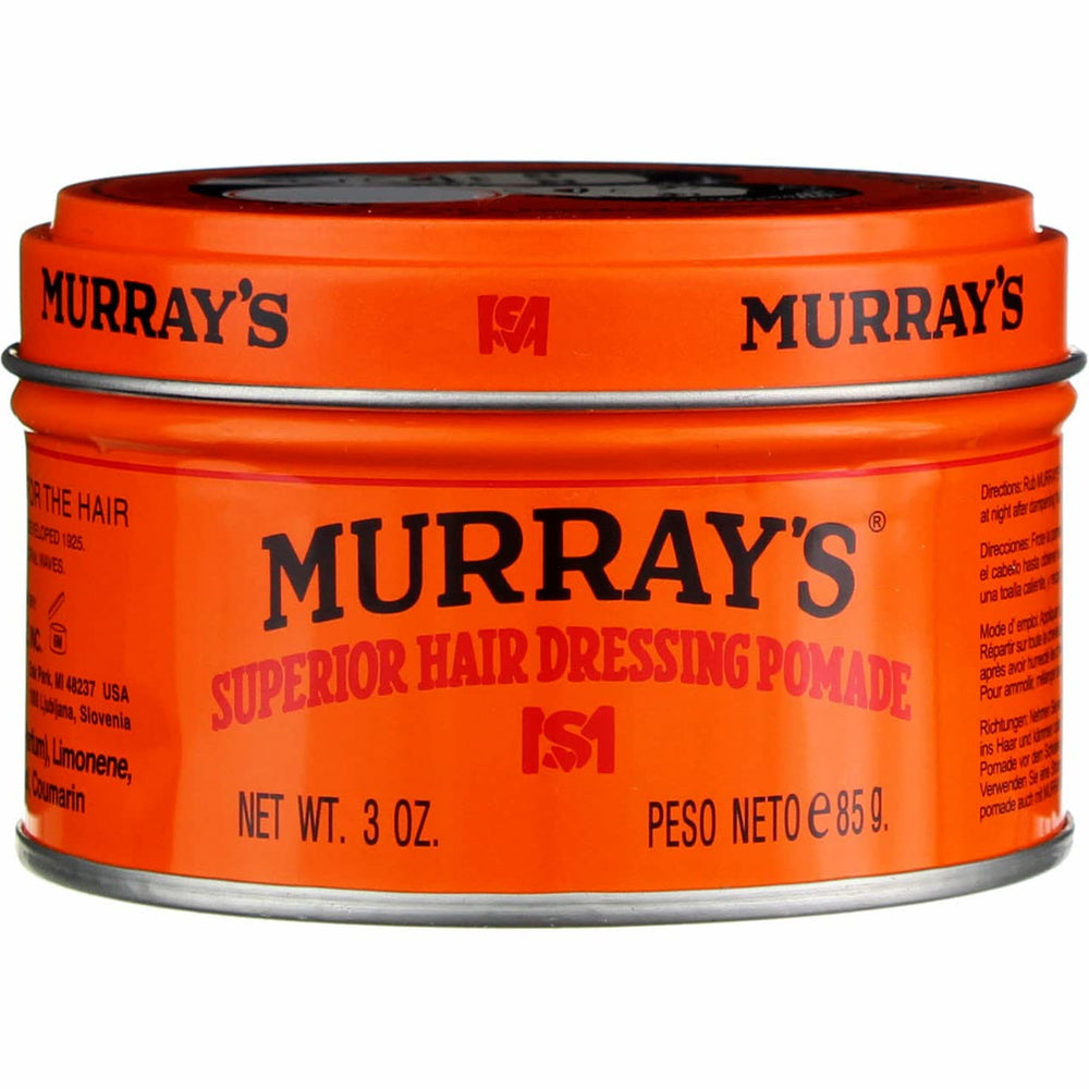 Murray's pomade 3oz jar front view shows versatile hold for thick hair