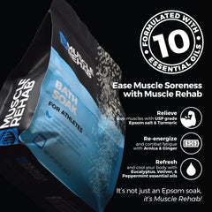 Muscle Rehab Recovery Soak crystals dissolve quickly in bathwater