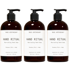 Muse Apothecary Hand Ritual bottle pump showing aromatic wash for daily cleansing