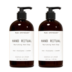 Muse Apothecary Hand Ritual bottle pump delivers aromatic cleansing and nourishment.