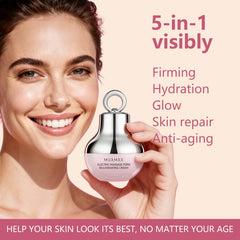 Muxmrx electric massage PDRN firming cream application demo shows device-assisted massage benefits.