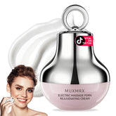 Muxmrx electric massage PDRN firming cream packaging highlights premium bottle branding.