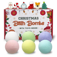 Muyiz Christmas bath bombs with six colors for festive kid-friendly bath time.
